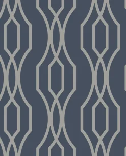 Coventry Blue Trellis Wallpaper
