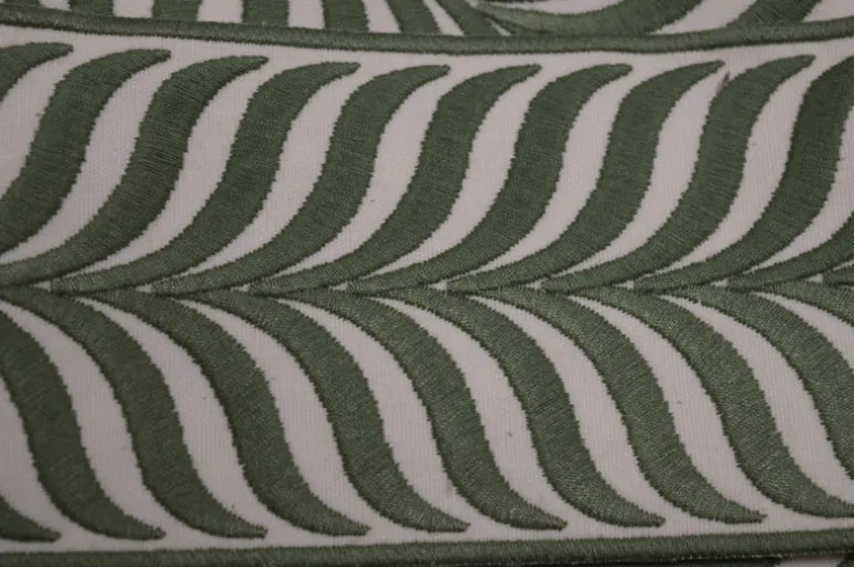 Crest Leaf 3.375 inch Europatex Embroidered Tape Trim
