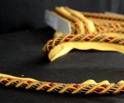 CS300 191 Gold Red Green Lip Cord Trim