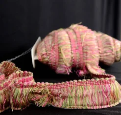 CS500/208 Pink Green Brush Fringe Trim
