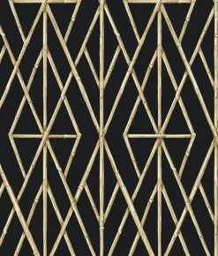 CV4448 Black Riviera Bamboo Trellis Wallpaper