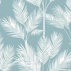 CV4408 Blue King Palm Silhouette Wallpaper