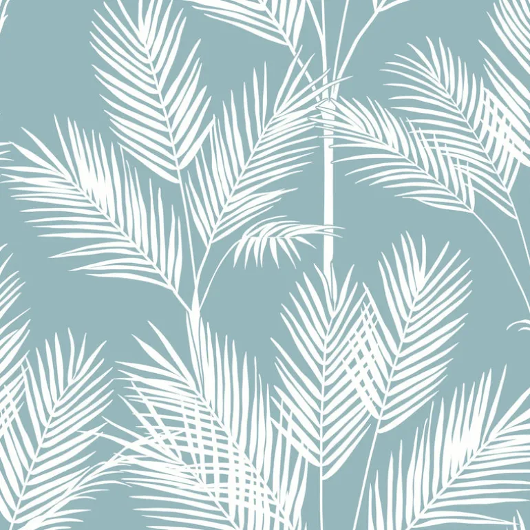 CV4408 Blue King Palm Silhouette Wallpaper