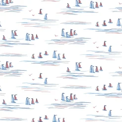 CV4461 Blue Red Full Sails Wallpaper