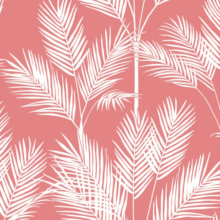 CV4407 Coral King Palm Silhouette Wallpaper