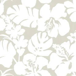 CV4438 Cream Hibiscus Arboretum Wallpaper