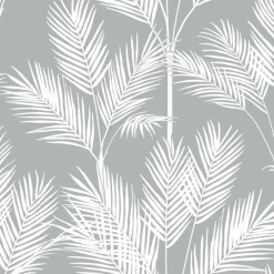 CV4412 Gray King Palm Silhouette Wallpaper