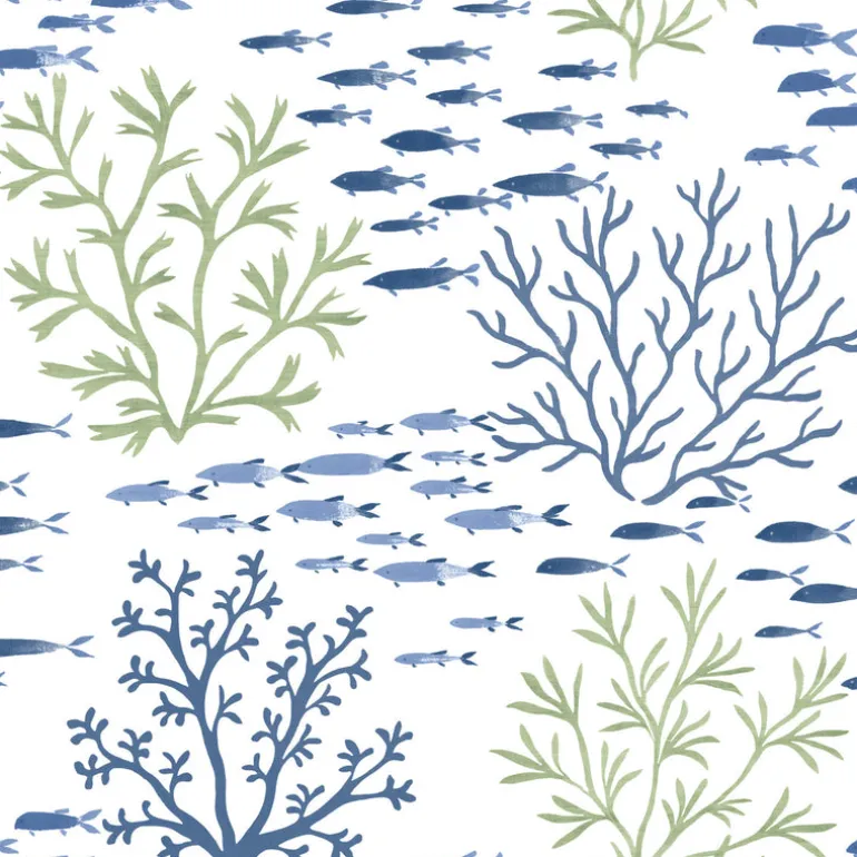 CV4404 Green Blue Marine Garden Wallpaper