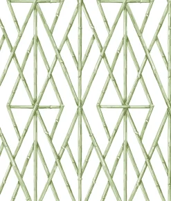 CV4451 Green Riviera Bamboo Trellis Wallpaper