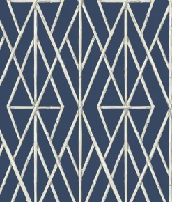 CV4449 Navy Riviera Bamboo Trellis Wallpaper