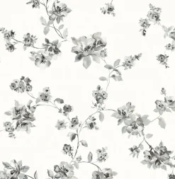 Cyrus Black Floral Wallpaper