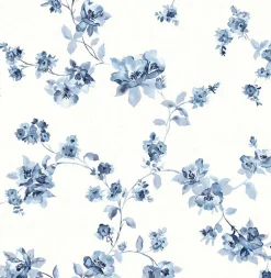 Cyrus Blue Floral Wallpaper