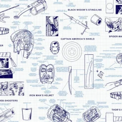 DI0935 Blue Marvels Heroes Schematics Wallpaper