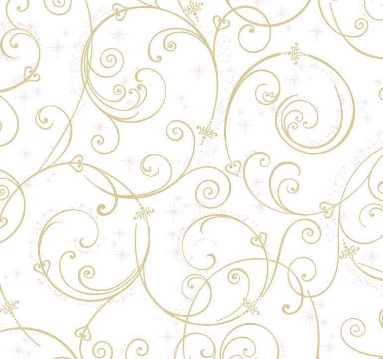 DI0905 Gold/Glitter Disney Princess Perfect Scroll Wallpaper