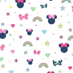 DI0991 Pink Disney Minnie Mouse Rainbow Wallpaper