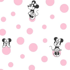 DI1027 Pink Minnie Dots Wallpaper