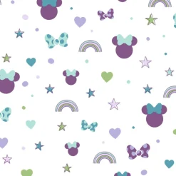 DI0990 Purple Disney Minnie Mouse Rainbow Wallpaper