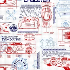 DI0915 Red Disney and Pixar Cars Schematic Wallpaper
