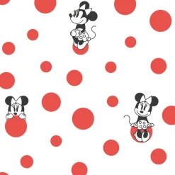 DI1029 Red Disney Minnie Mouse Dots Wallpaper