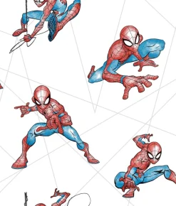 DI0939 Red/Blue/Gray Spider-Man Fracture Wallpaper