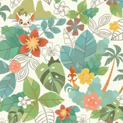 DI0995 Red/Green Disney Moana Jungle Wallpaper