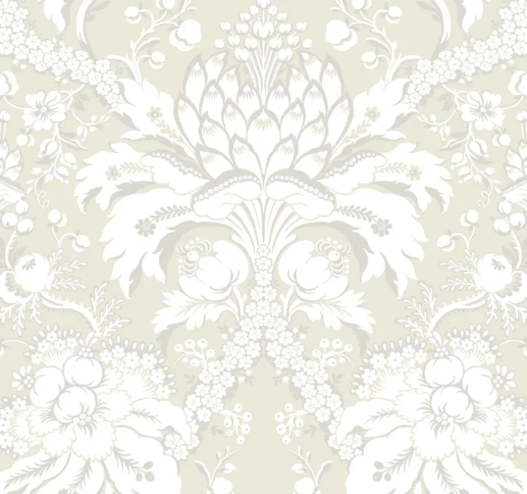 DM4956 Beige Gold French Artichoke Dam Wallpaper