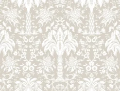DM5013 Beige Palmetto Palm Damask Wallpaper