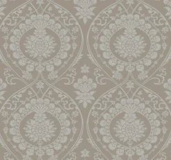 DM4902 Beige Silver Imperial Damask Wallpaper