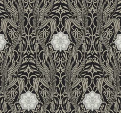 DM4995 Black Gatsby Damask Wallpaper