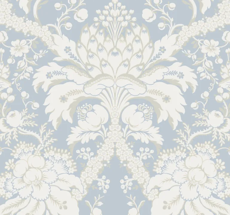 DM4955 Blue French Artichoke Dam Wallpaper