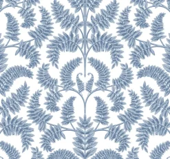 DM4962 Blue Royal Fern Damask Wallpaper