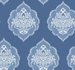 DM4986 Blue Signet Medallion Dam Wallpaper