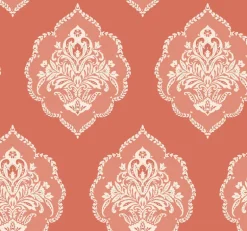 DM4981 Coral Signet Medallion Dam Wallpaper