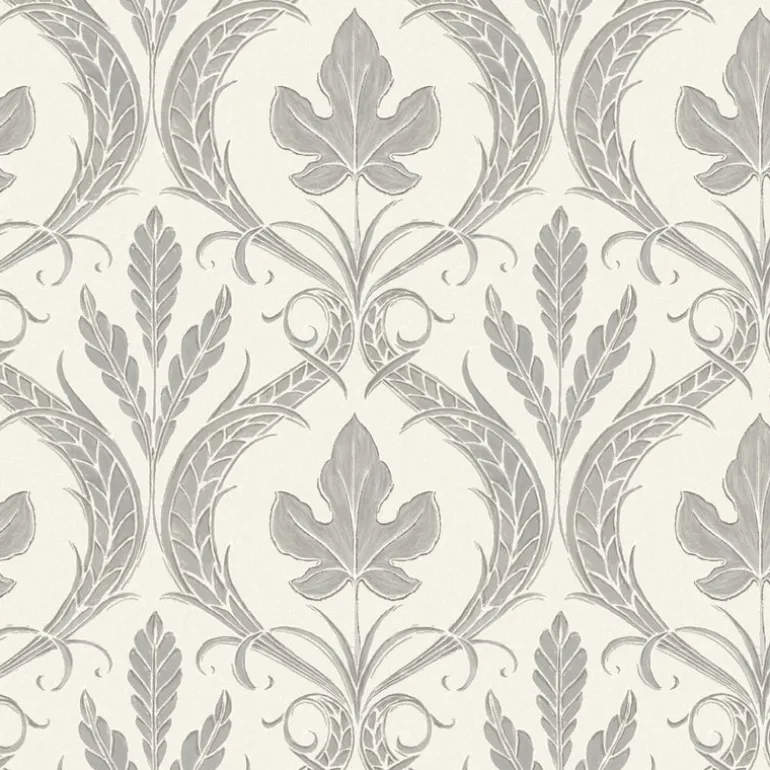 DM4925 Gray Beige Adirondack Damask Wallpaper