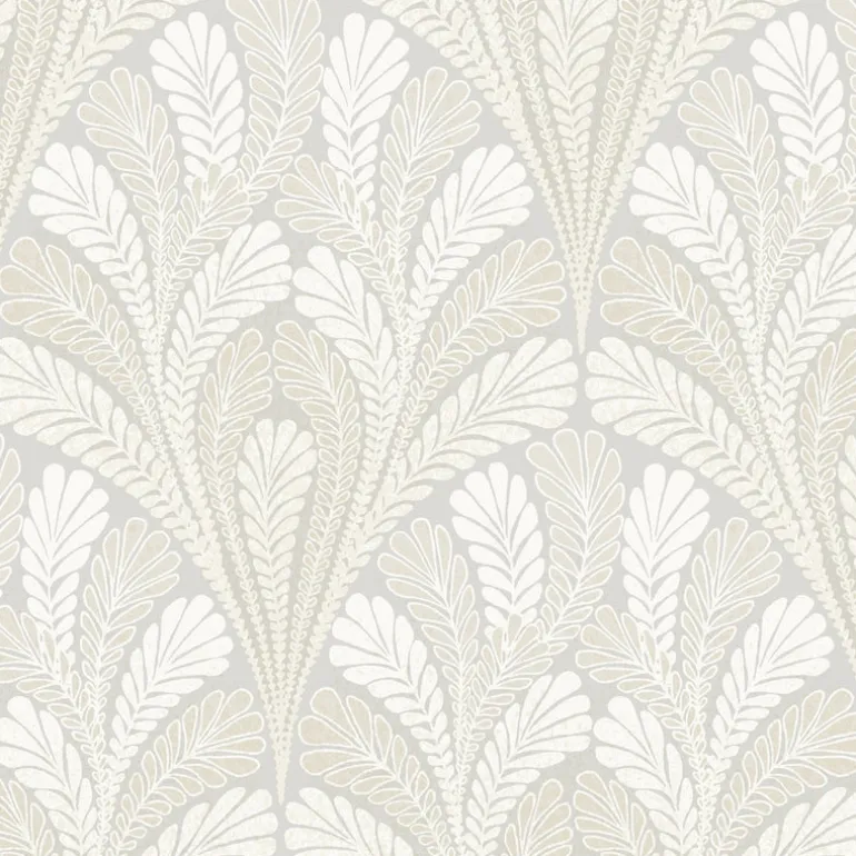 DM5022 Gray Shell Damask Wallpaper