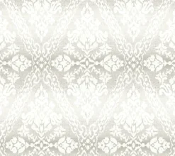 DM4934 Gray Tudor Diamond Damask Wallpaper
