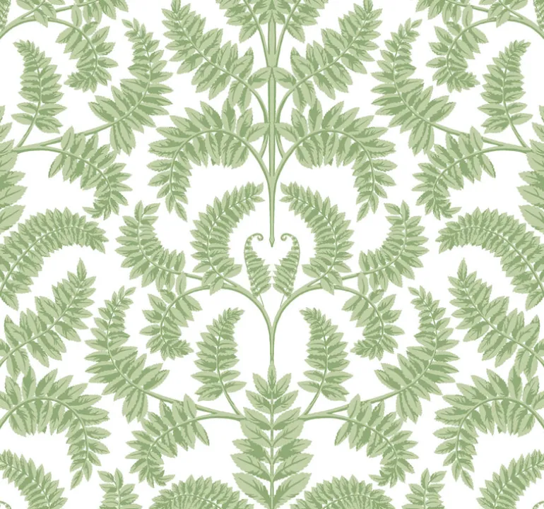 DM4961 Green Royal Fern Damask Wallpaper
