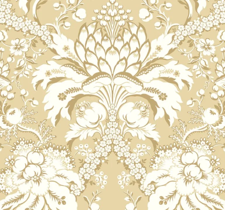 DM4953 Yellow French Artichoke Dam Wallpaper
