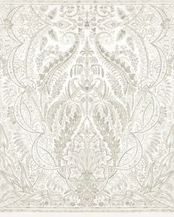 DM4913M Beige White Jaipur Paisley Damas Wallpaper Mural