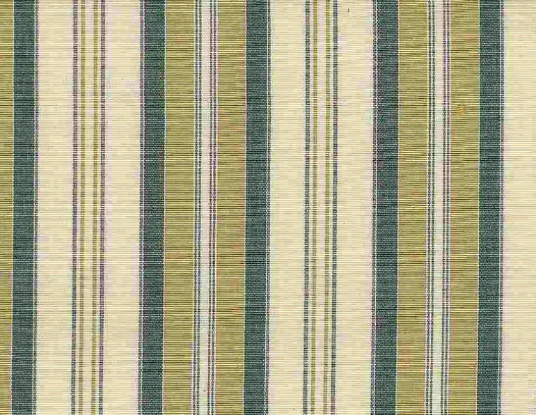 Dover Stripe Cream Green Hay Laura Kiran Fabribc