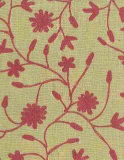 Duchess Vine Rose on Celery Laura Kiran Fabric