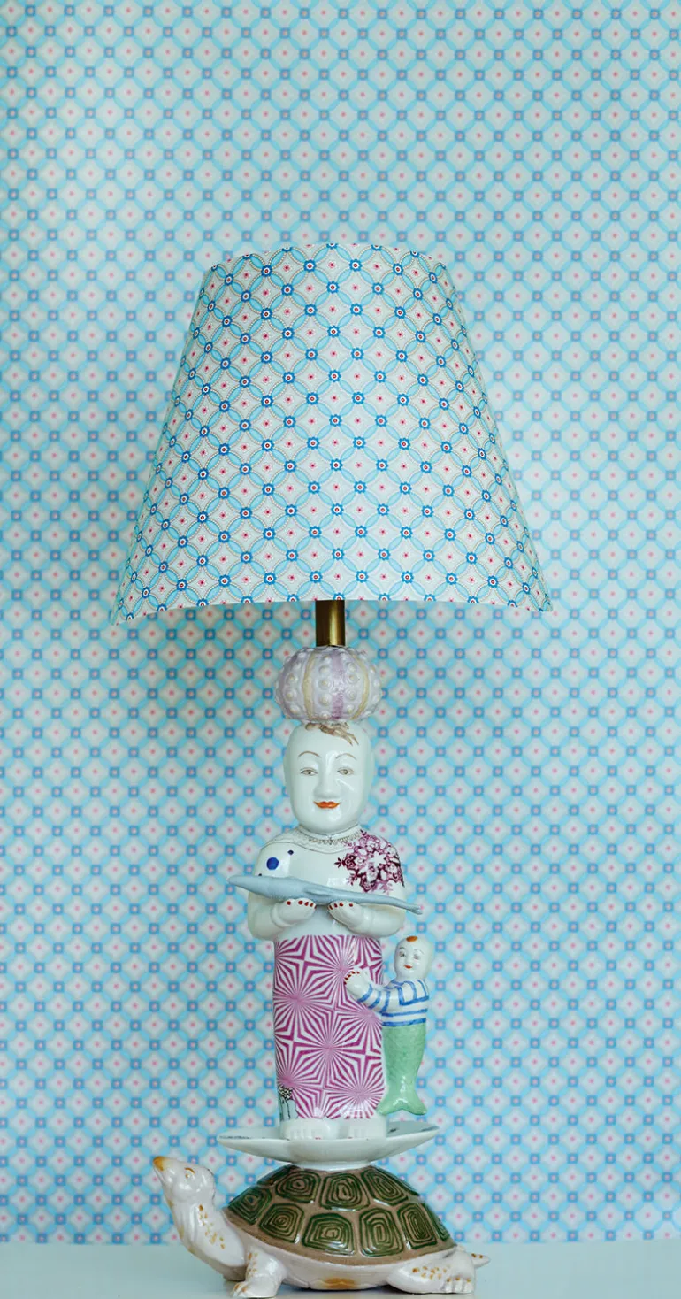 Eebe Light Blue Floral Geometric Wallpaper