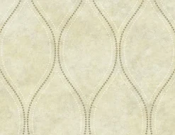 Eira Beige Marble Ogee Wallpaper