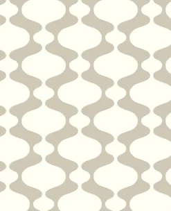 Emilio Taupe Retro Wallpaper
