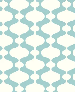 Emilio Turquoise Retro Wallpaper