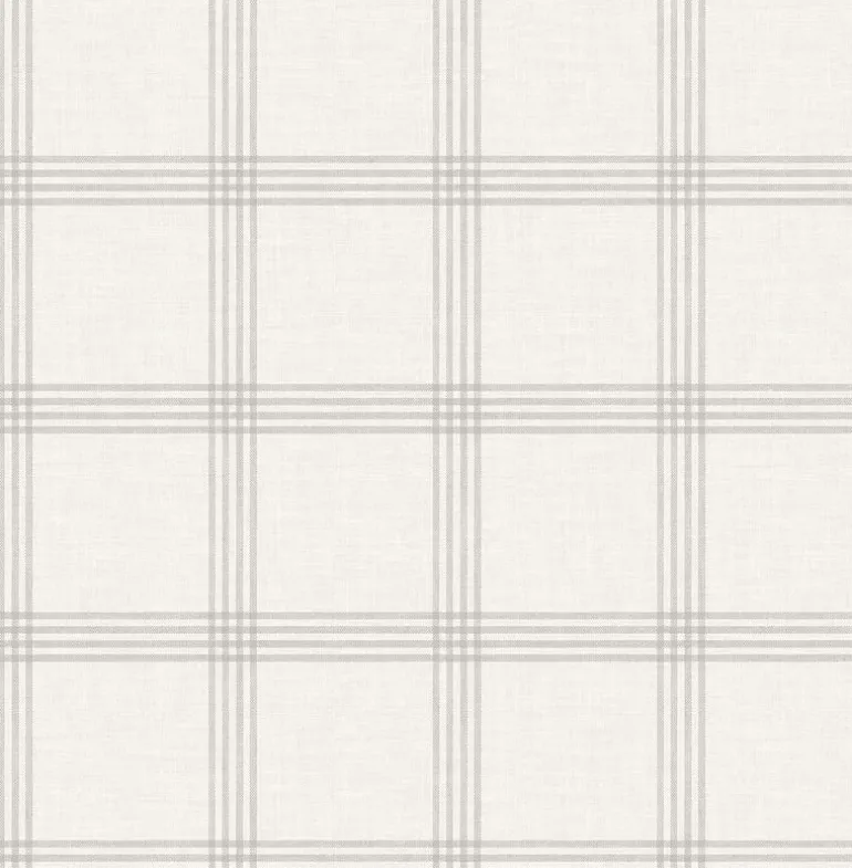 Ester Dove Plaid Wallpaper