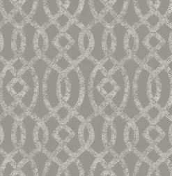 Ethereal Grey Trellis Wallpaper
