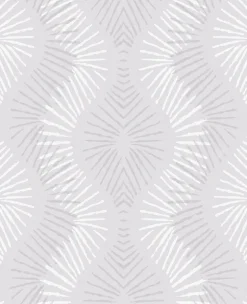 Feliz Silver Beaded Ogee Wallpaper