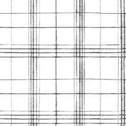 FH4016 Black/White Farmhouse Plaid Wallpaper