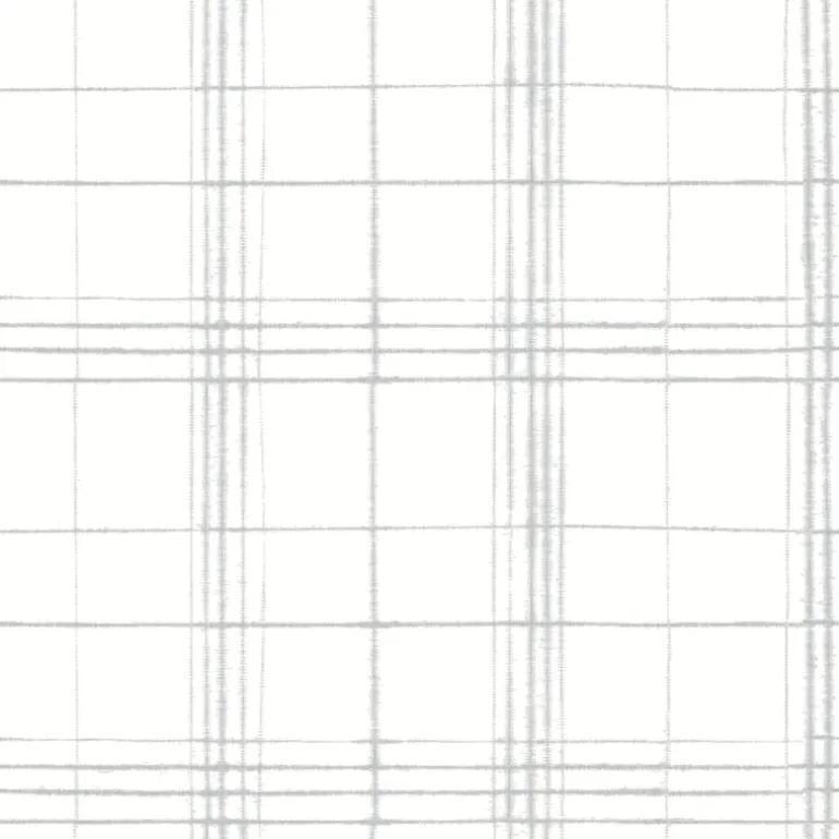 FH4020 Gray/White Farmhouse Plaid Wallpaper